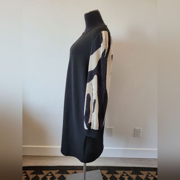 Emery Rose Sheath Dress Black Puff Sleeves Contemporary Office Old Money XL - Picture 3 of 9